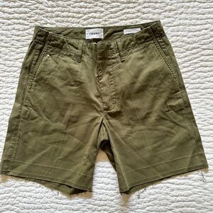 Frame Denim Green Flat Front Shorts